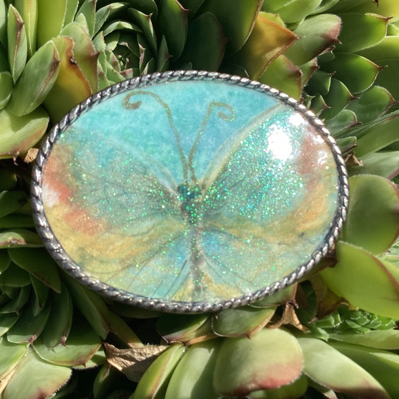 Vintage Glitter Butterfly Metal Belt Buckle main image 6